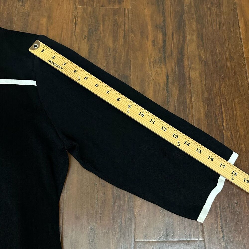 EXCLUSIVELY MISOOK Tunic Knit Top Black Padded Tassel Office Work - Picture 10 of 10